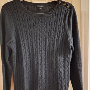 Talbots Black Cable Sweater